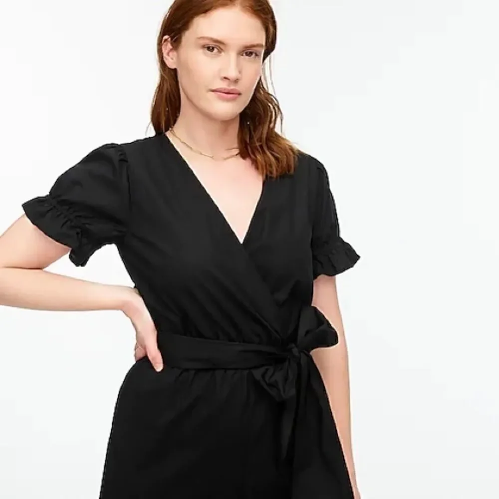 J.Crew Tall ruffle stretch cotton poplin jumpsuit*